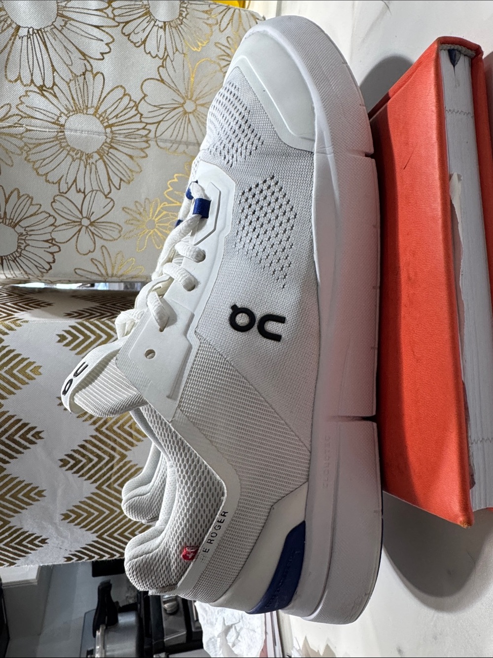 On Running The Roger White Sneakers with Blue Lace Details - Picture 2 of 14